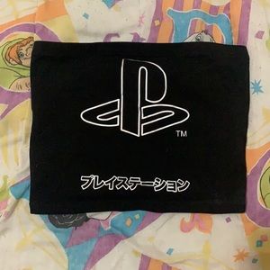 Forever 21 black PlayStation crop top bandeau